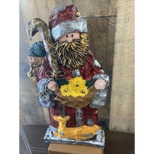 Vintage Seymour Mann Resin Santa Figurine‎ 10" Old World Father Christmas Deer